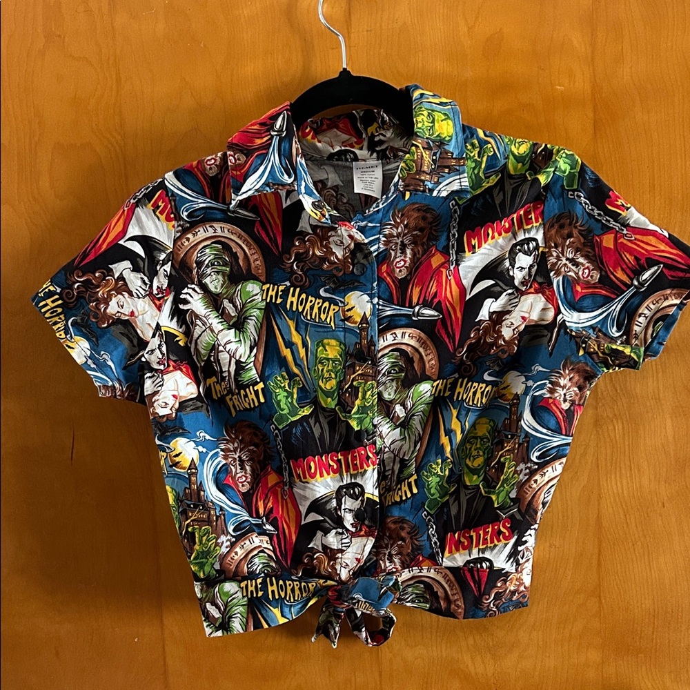 Universal monsters women’s cropped top